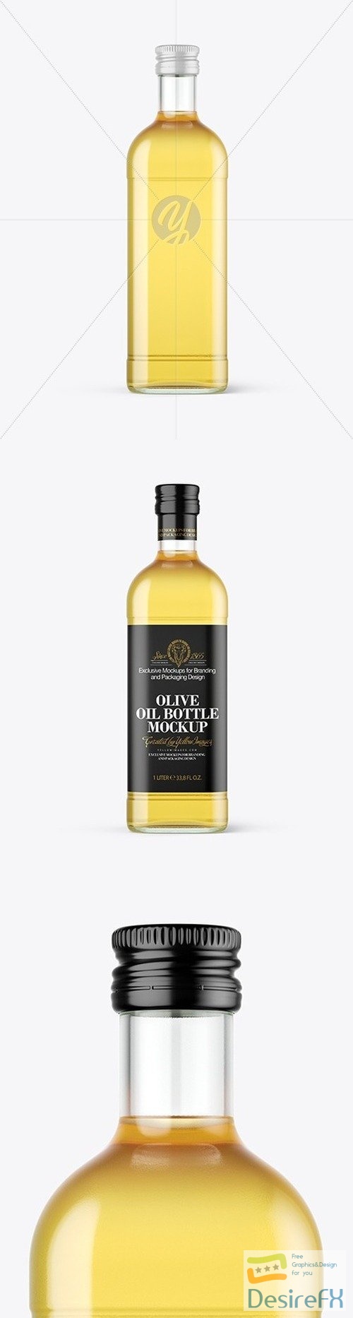 Clear Glass Olive Oil Bottle Mockup 48413