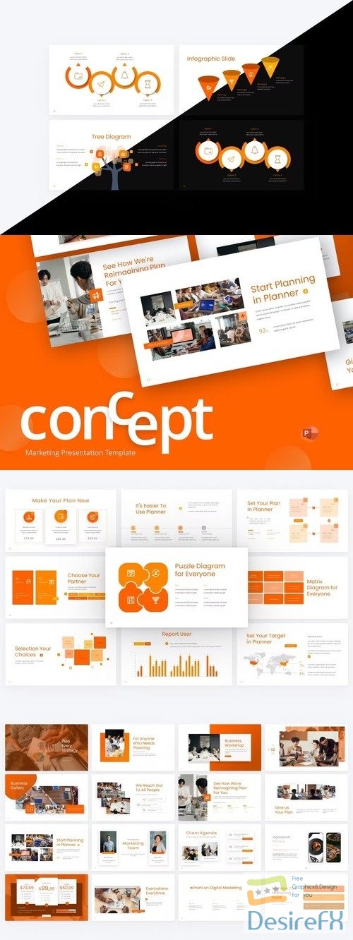 Concept Orange Professional Marketing PowerPoint