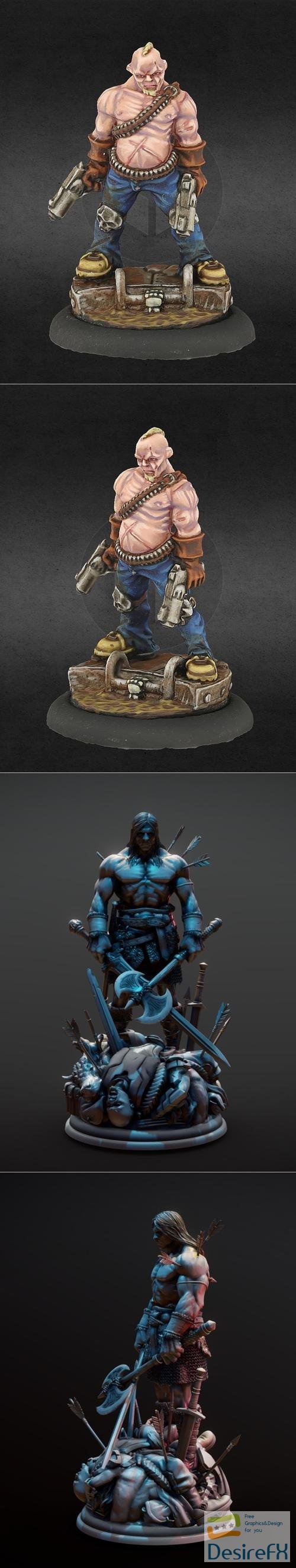 Custom Painted Miniature and Conan – 3D Print