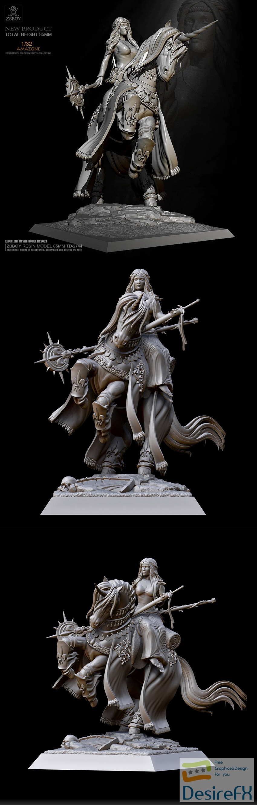 Damsel on Unicorn 3D Print