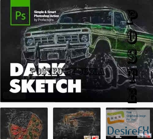 Dark Sketch Photoshop Action - RNG65DL