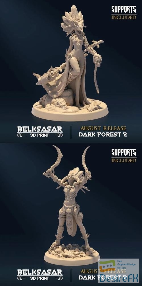 Deepkeeper Shaman A and Bonecrusher Berserker B – 3D Print