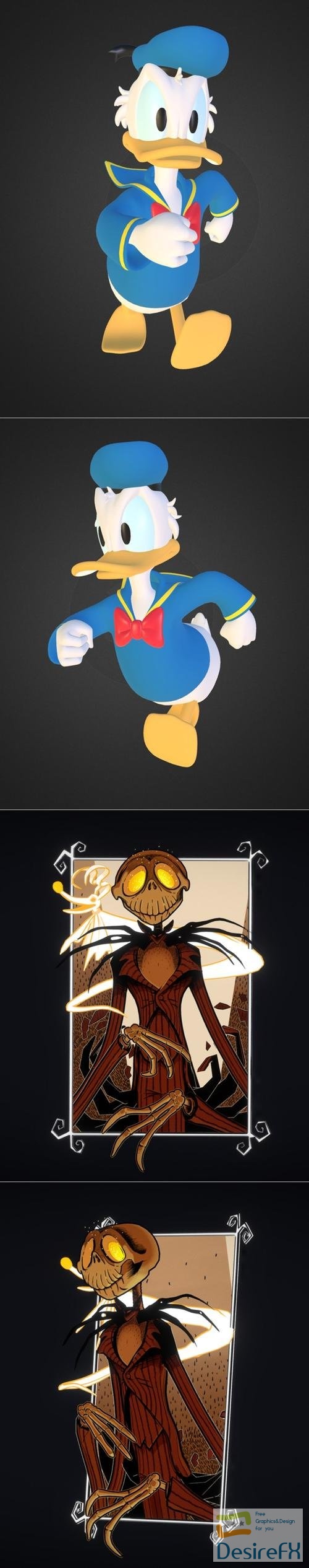 Donald Duck and Jack Skellington – 3D Print