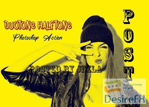Duotone Halftone Photoshop Action - 7481628