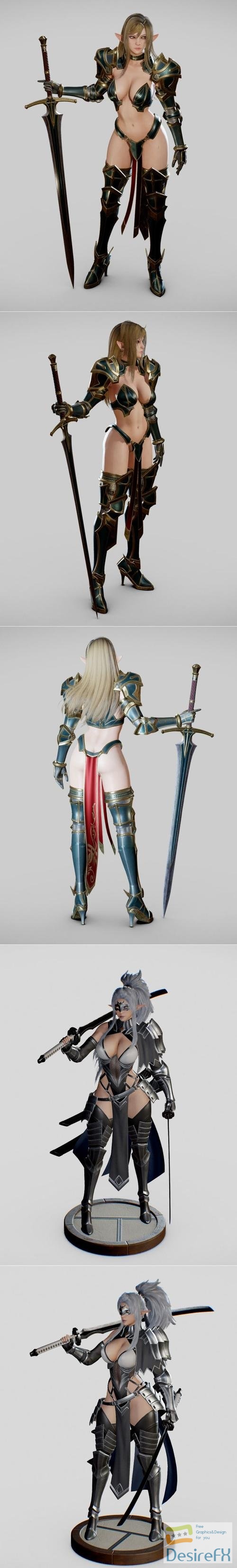 Elf Swordmaster and Dark Elf Blader – 3D Print