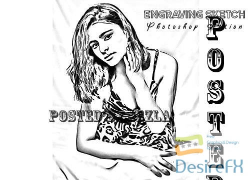 Engraving Sketch Photoshop Action - 7492971