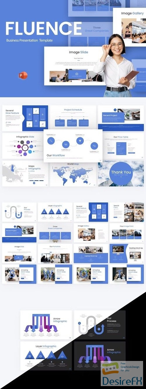Fluence Blue Professional Business PowerPoint