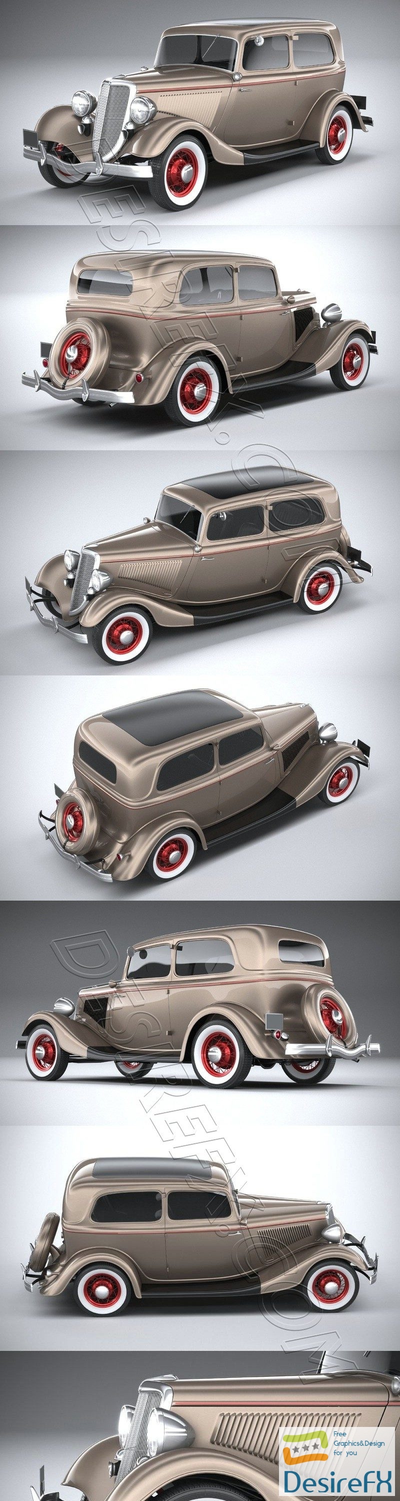 Ford Tudor 1934 3D Model