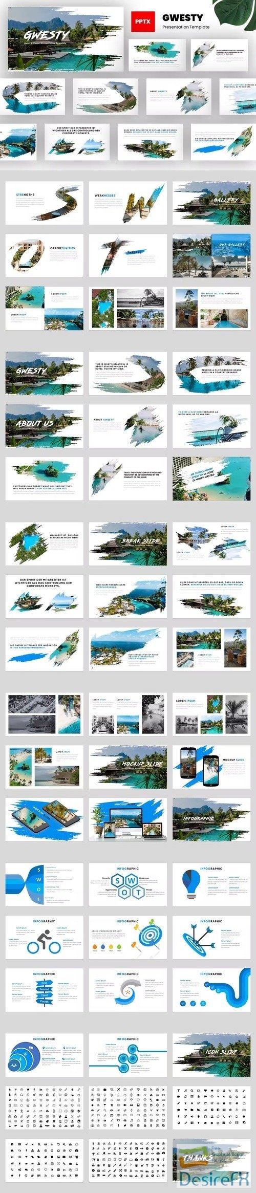 Gwesty - Hotel and Resort Powerpoint Template