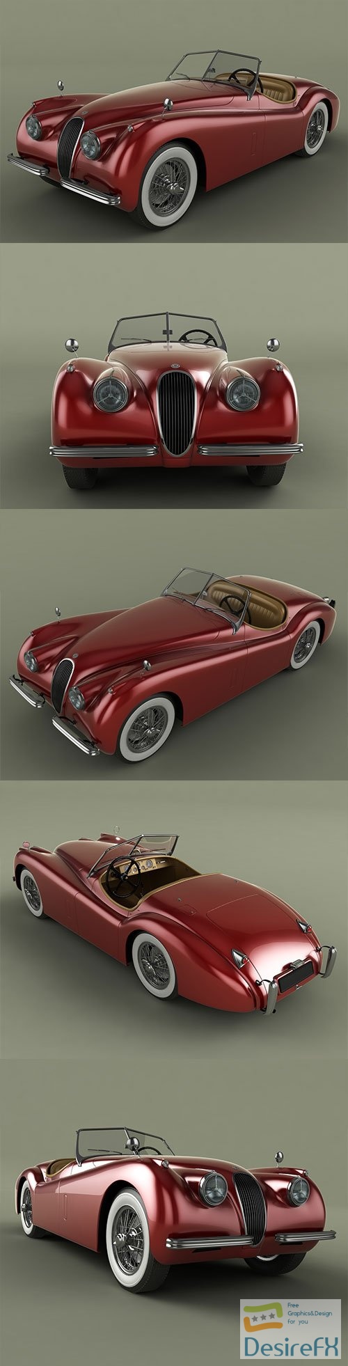Jaguar XK120 Roadster 1954 3D Model