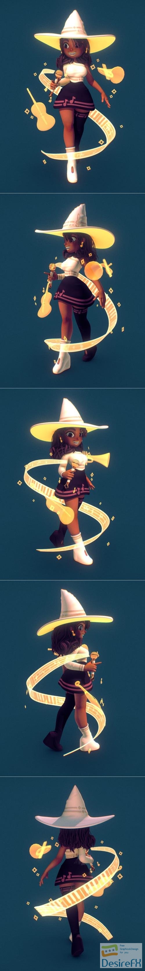 Jazmin - The music witch – 3D Print