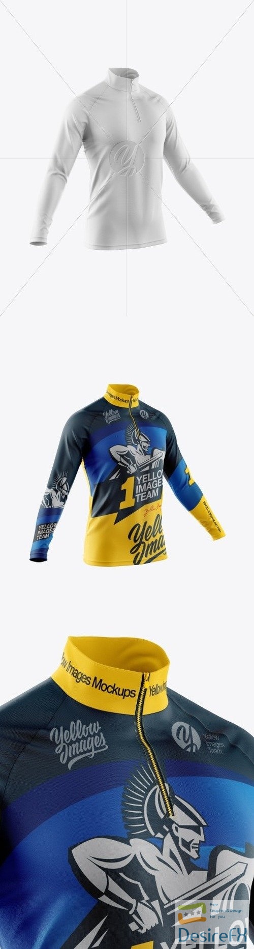 Men's Cycling Jersey With Long Sleeve Mockup - Half Side View 32975