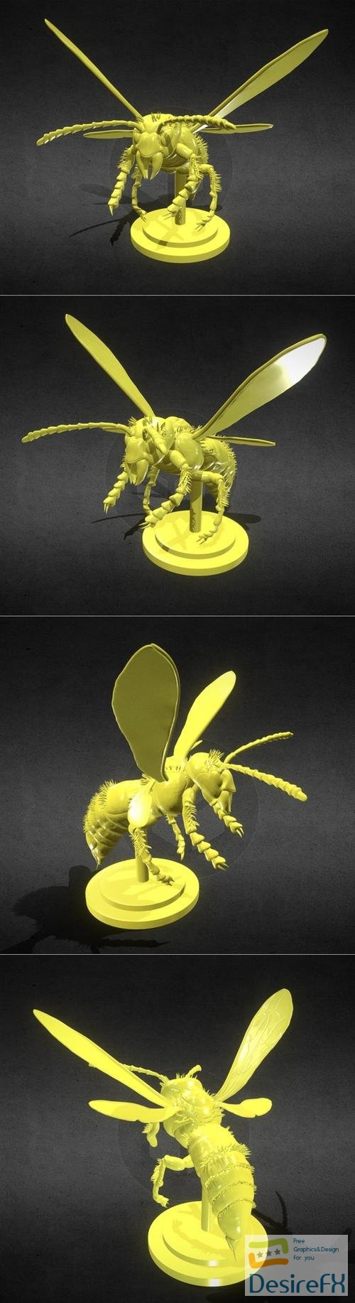 Murdering Asian Hornet Sculpture – 3D Print