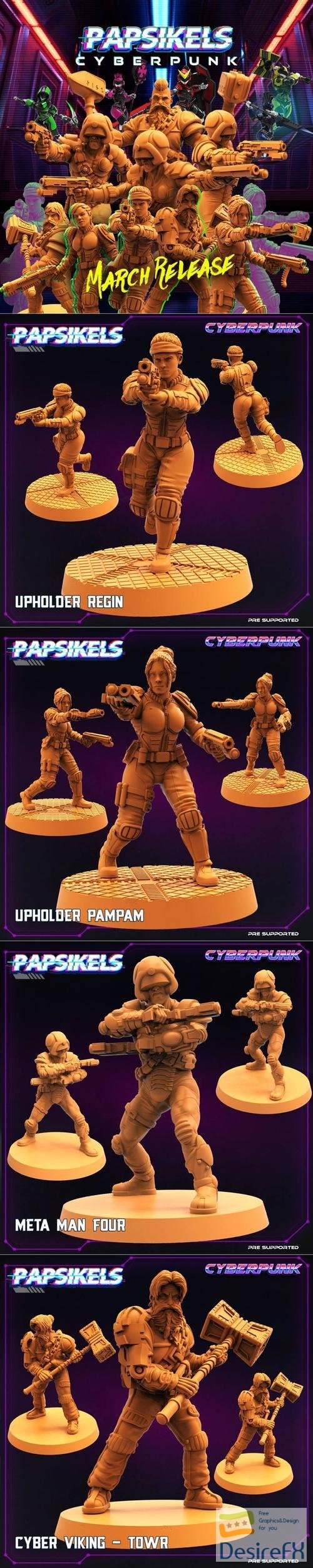 PapSikels Miniatures - Tribes - Cyberpunk Release March 2022 – 3D Print