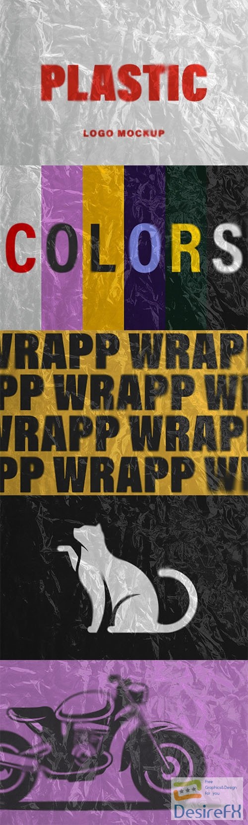 Plastic Wrap Logo PSD Mockups