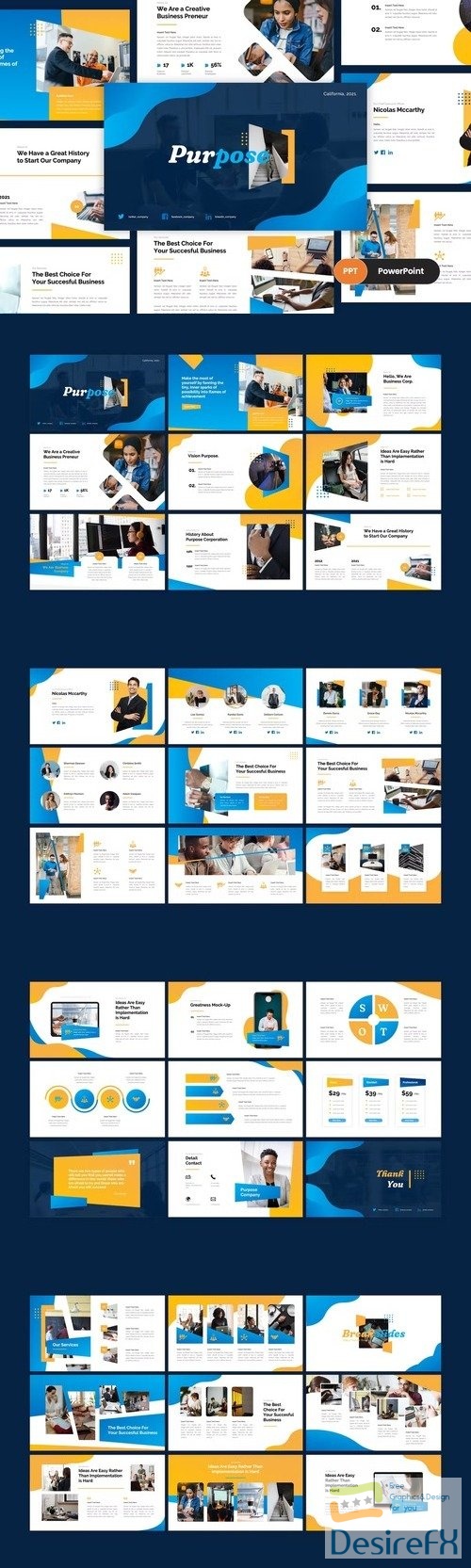 Purpose - Business PowerPoint Template