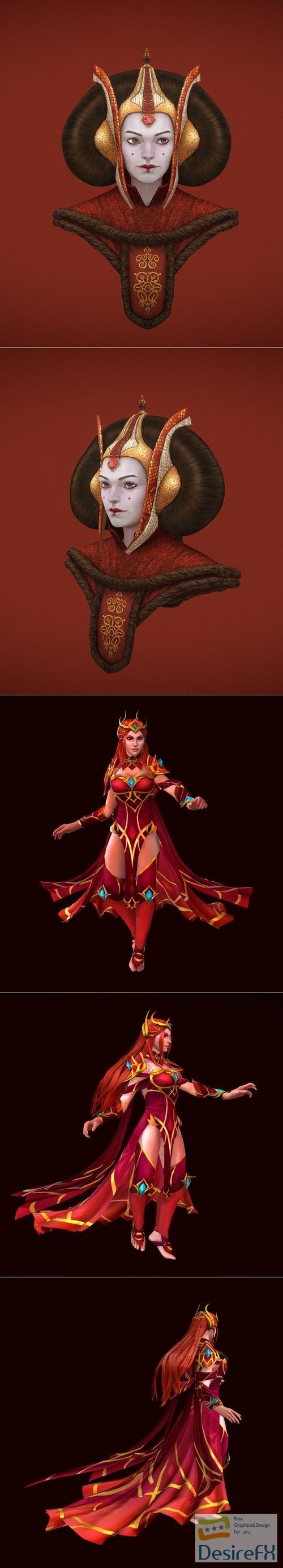 Queen Amidala and Lina Queen of Misrule Dota Set – 3D Print
