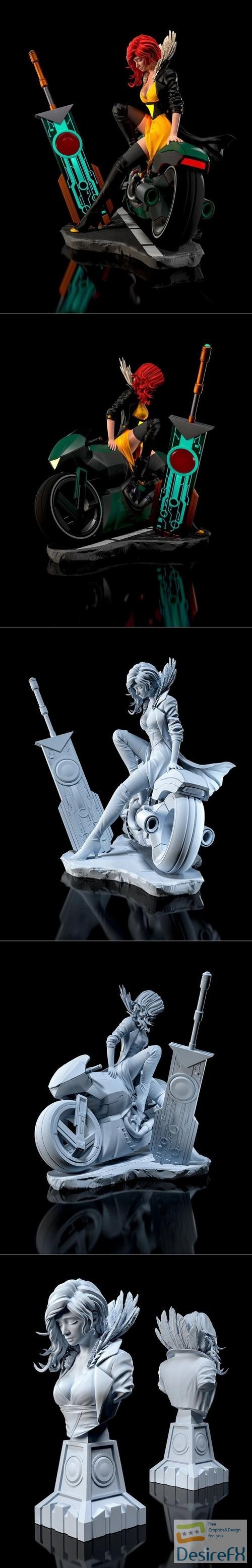 Red from Transistor Figure and Bust – 3D Print
