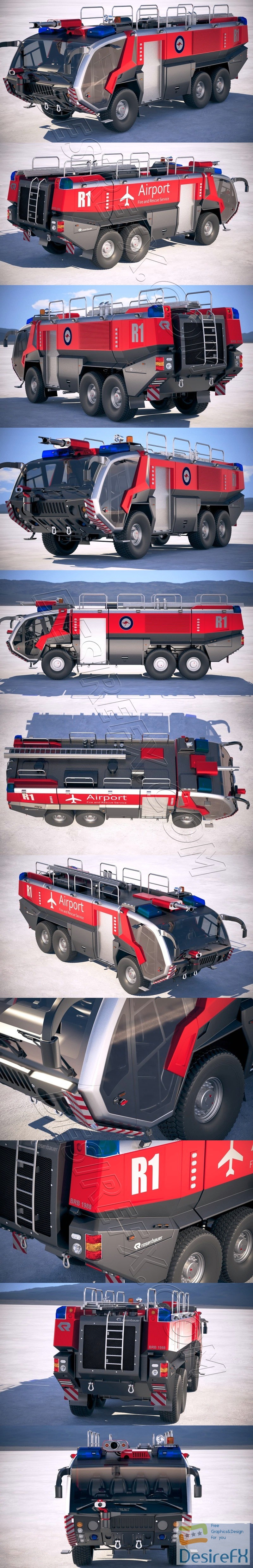 Rosenbauer Panther Fire Truck 6x6 3D Model
