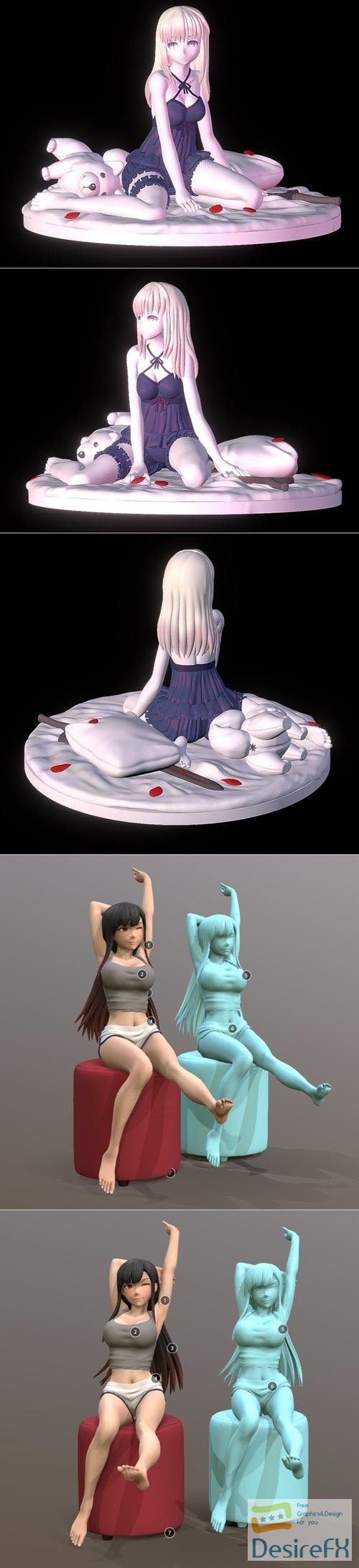 Saber Alter and Stretch Lazily – 3D Print