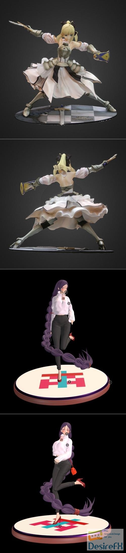 Saber Lily - Distant Avalon Figure and Minamoto No Raikou Statue – 3D Print