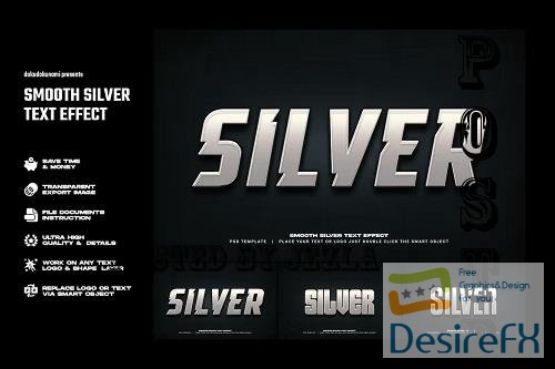 Smooth Silver text effect
