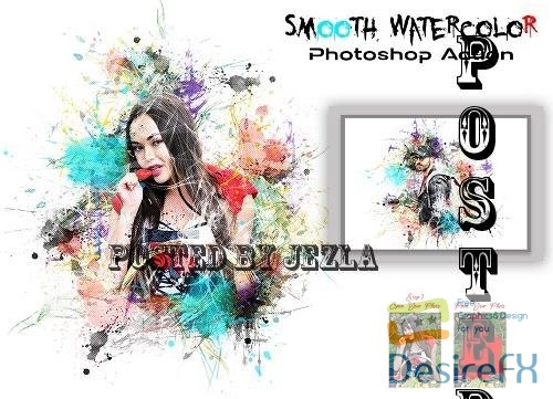Smooth Watercolor Photoshop Action - 7506994