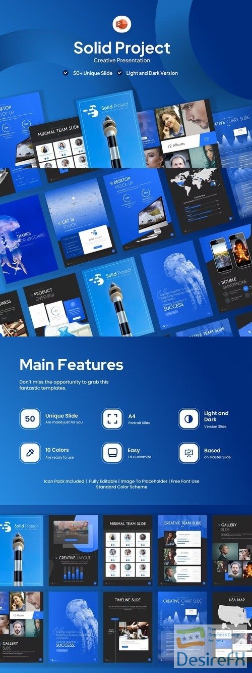 Solid Project Portrait PowerPoint Template