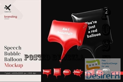 Speech Bubble Balloon Mockup - 2107260