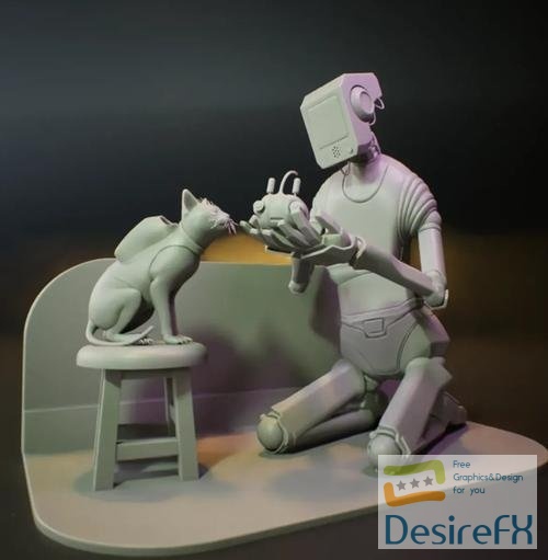 Stray Diorama – 3D Print