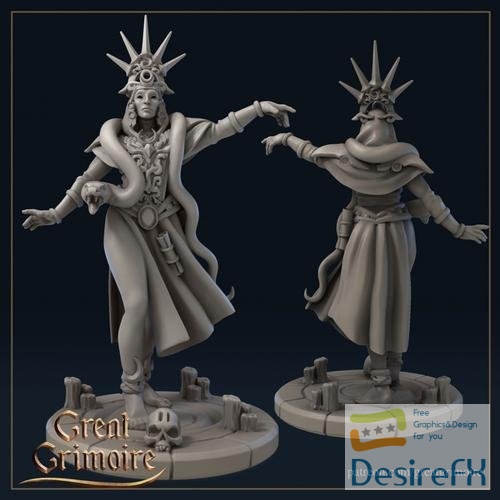 The Priestess with snake – 3D Print