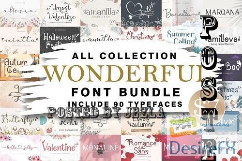 The Wonderful Collection Font Bundle - 90 Premium Fonts