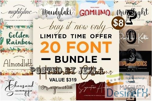 The Wonderful Font Bundle 20 Fonts - 2053391