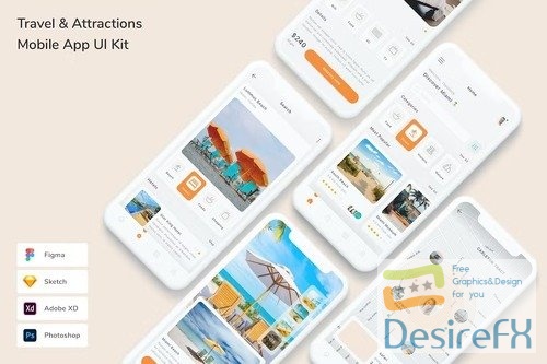 Travel & Attractions Mobile App UI Kit
