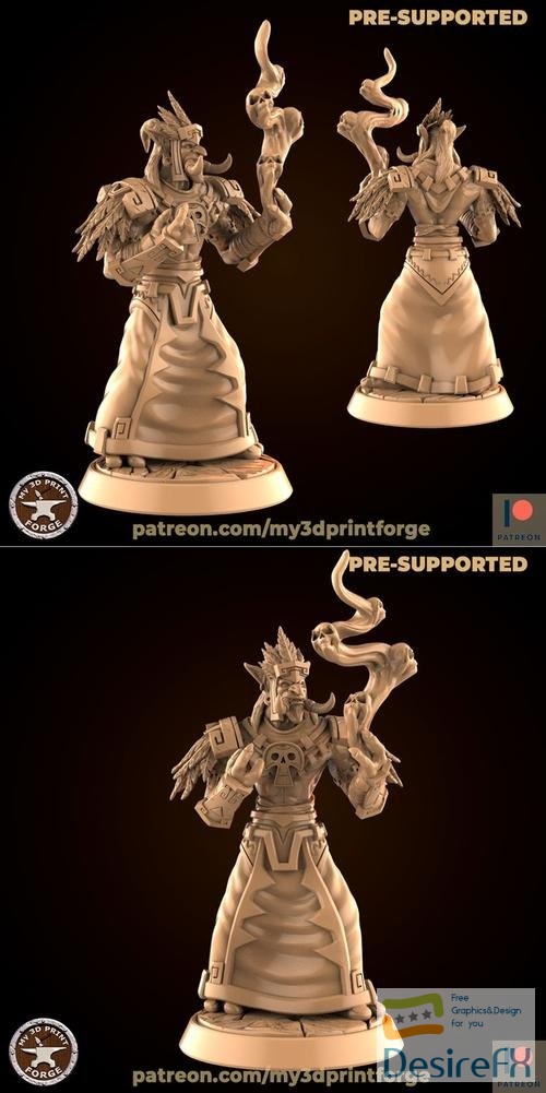Tribe Troll Priest with Shadow Spell – 3D Print