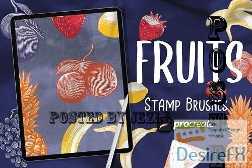 Tropical Fruit Brush Stamp Procreate