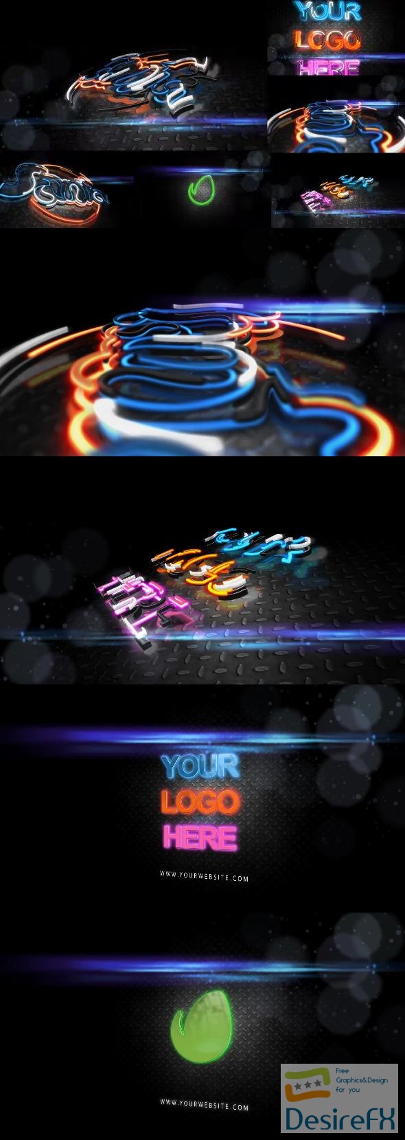 Videohive - Advance 3D Extrudes III ( Animated Neon Strokes ) - 19323146