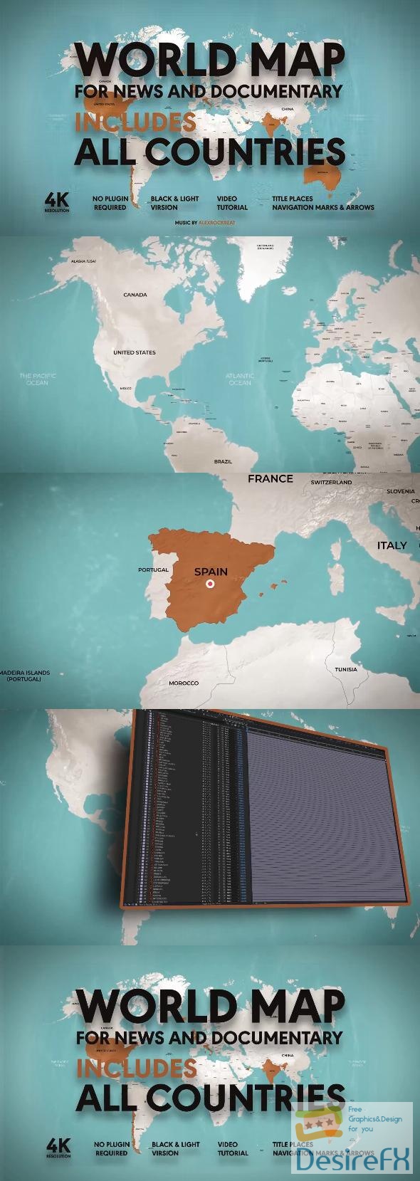 Videohive World Map - For News and Documentary 35770205