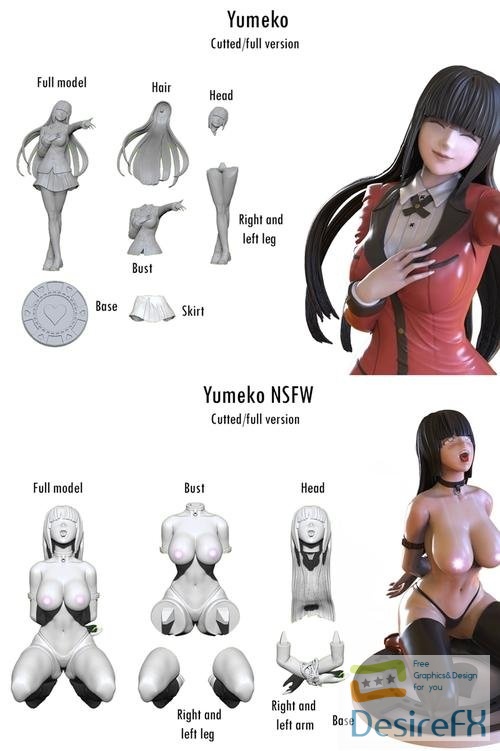 Yumeko Figure and NSFW Version – 3D Print