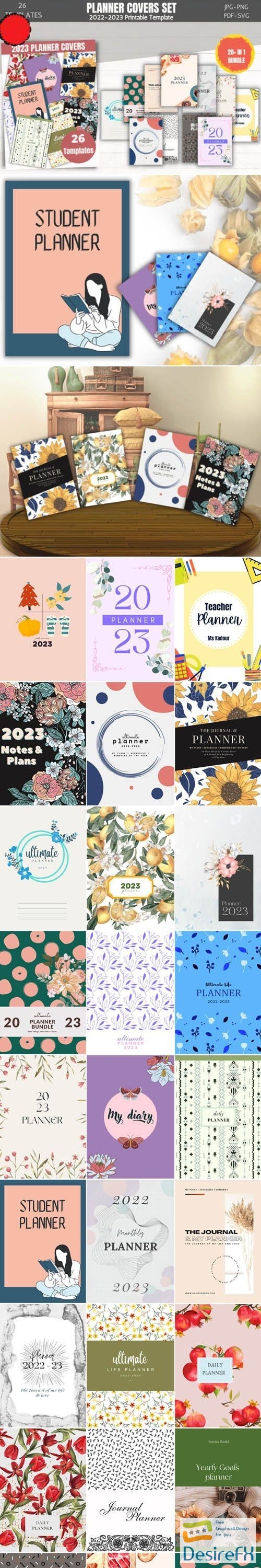 2022 - 2023 Planner Covers Printable Templates