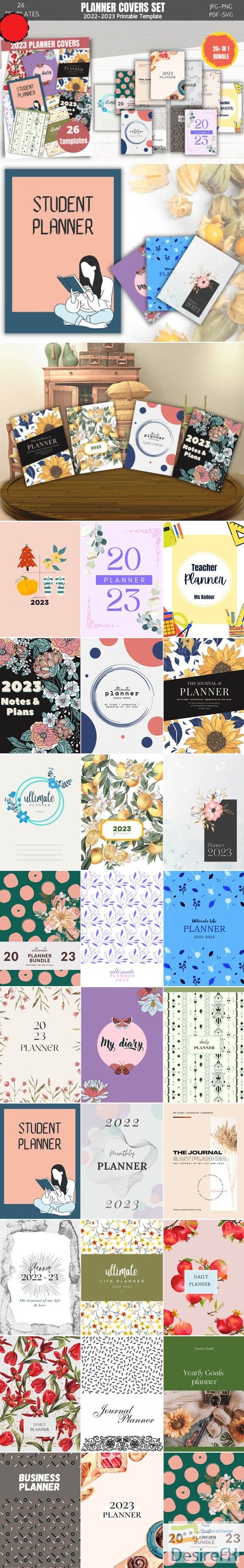 2022 - 2023 Planner Covers Printable Templates