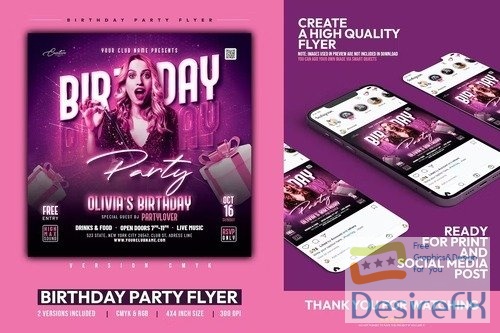 Birthday Party Flyer | DJ Party Flyer