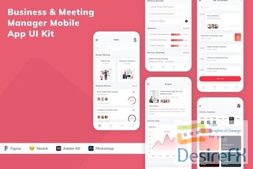 Business & Meeting Manager Mobile App UI Kit