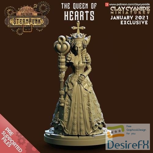 ClayCyanide - Victorian SteamPunk - Queen of Hearts – 3D Print