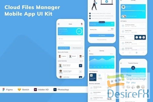 Cloud Files Manager Mobile App UI Kit