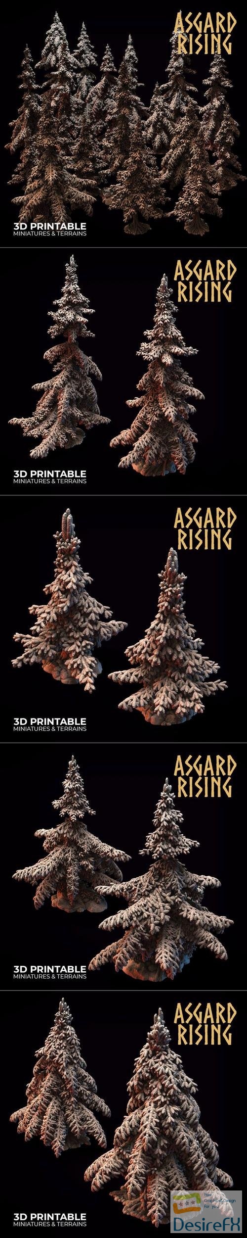 Conifers Spruce Modular Forest Set – 3D Print