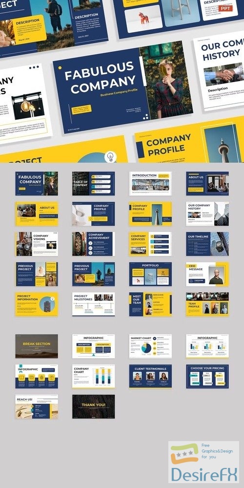 Creative Aesthetic Yellow Blue Company Profile 009