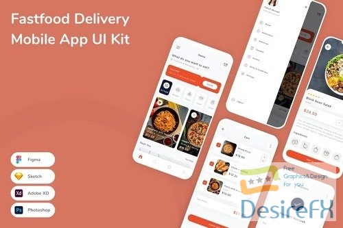 Fastfood Delivery Mobile App UI Kit