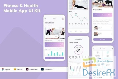 Fitness & Health Mobile App UI Kit