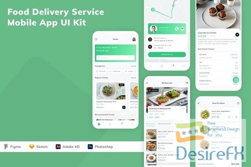 Food Delivery Service Mobile App UI Kit